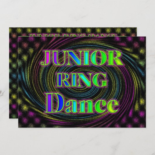 NEON JUNIOR RING INVITATION EINLADUNG (Vorne/Hinten)