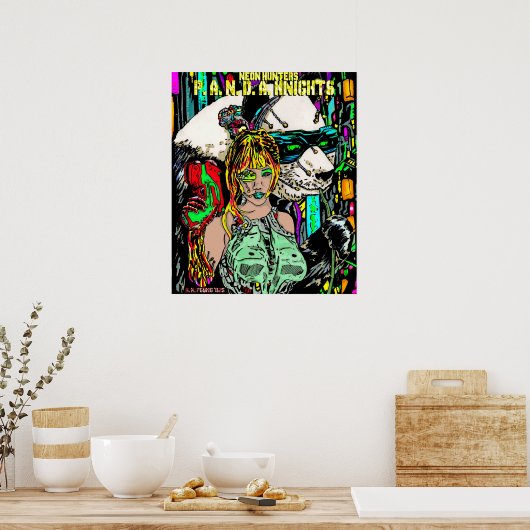 Neon Junters: P. A. N. D. A. Knights Poster (Küche)