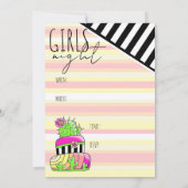 Neon-Kaktus-Einladung Einladung (Rückseite)