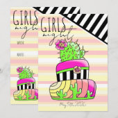 Neon-Kaktus-Einladung Einladung (Vorne/Hinten)