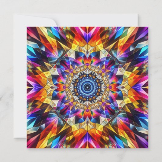 Neon Kaleidoscope Brithday Party Einladung (Rückseite)