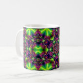 Neon Kaleidoscope Coffee Mug – Psychedelic Tasse (Vorderseite Links)