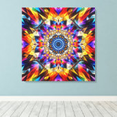 Neon Kaleidoscope Design Leinwanddruck (Insitu (Holzboden))