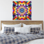 Neon Kaleidoscope Design Leinwanddruck (Insitu (Schlafzimmer))