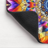 Neon Kaleidoscope Design Mousepad (Ecke)