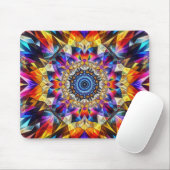 Neon Kaleidoscope Design Mousepad (Mit Mouse)