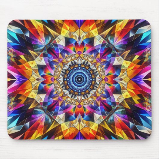 Neon Kaleidoscope Design Mousepad (Vorne)