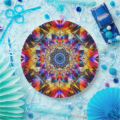 Neon Kaleidoscope Design Pappteller (Party)