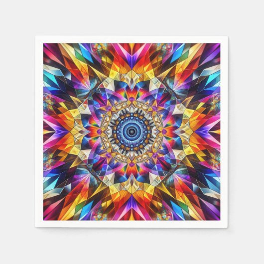 Neon Kaleidoscope Design Serviette (Vorderseite)