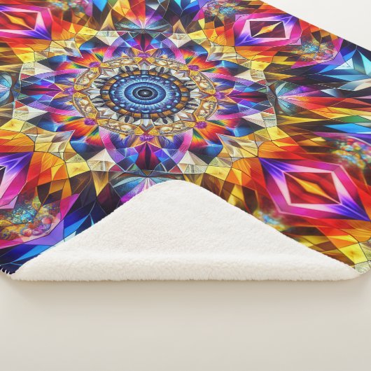 Neon Kaleidoscope Design Sherpadecke (3/4)