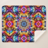 Neon Kaleidoscope Design Sherpadecke (Vorderseite (Horizontal))