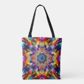 Neon Kaleidoscope Design Tasche (Rückseite)