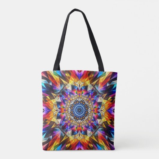 Neon Kaleidoscope Design Tasche (Rückseite)