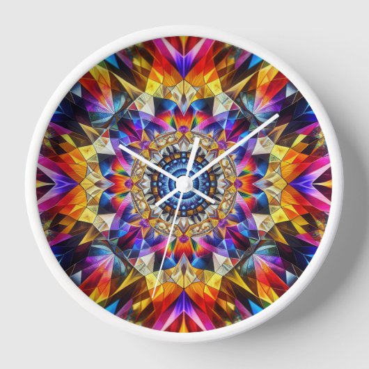 Neon Kaleidoscope Design Uhr (Vorderseite)