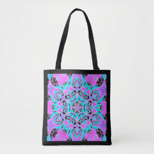 Neon kaleidoscope, Mandala Tasche