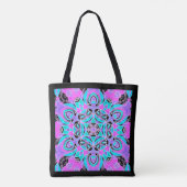 Neon kaleidoscope, Mandala Tasche (Rückseite)