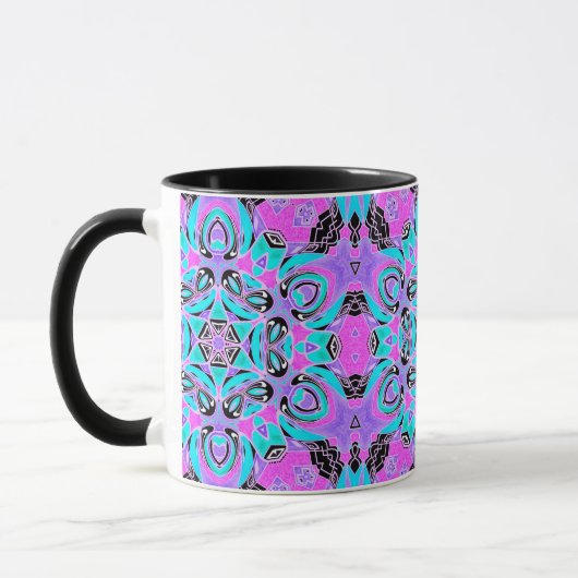 Neon kaleidoscope, Mandala Tasse (Links)
