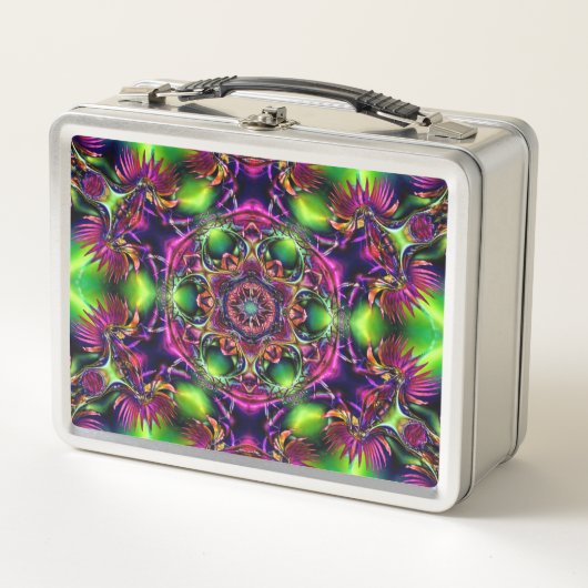 Neon Kaleidoscope Metall Brotdose (Vorderseite)