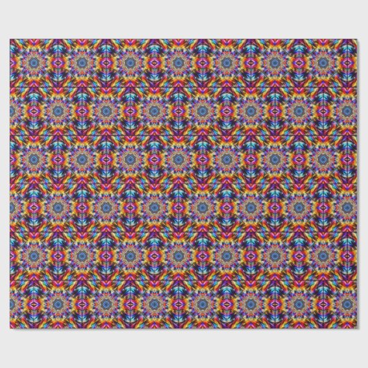 Neon Kaleidoscrope Abstrakt Geschenkpapier (Flach)
