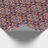 Neon Kaleidoscrope Abstrakt Geschenkpapier (Ecke)