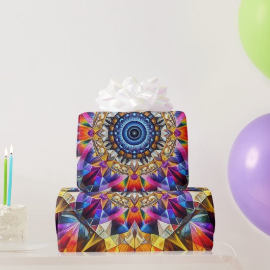 Neon Kaleidoscrope Abstrakt Geschenkpapier (Partygeschenke)
