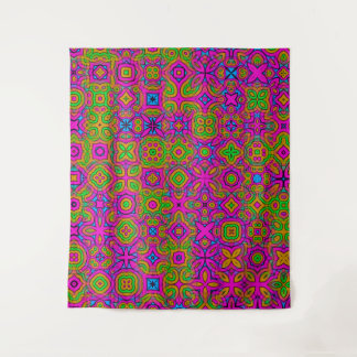 Neon-Kaleidoskop | Abstrakter Wandteppich