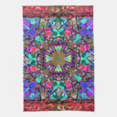 Neon Kaleidoskop Mandala Geschirrtuch (Vertikal)