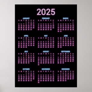 Neon-Kalender 2025  Poster
