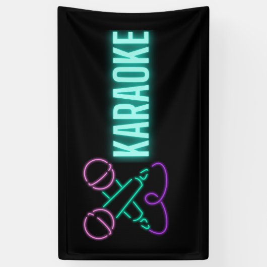 Neon Karaoke Mics und Text Banner (Vertikal)