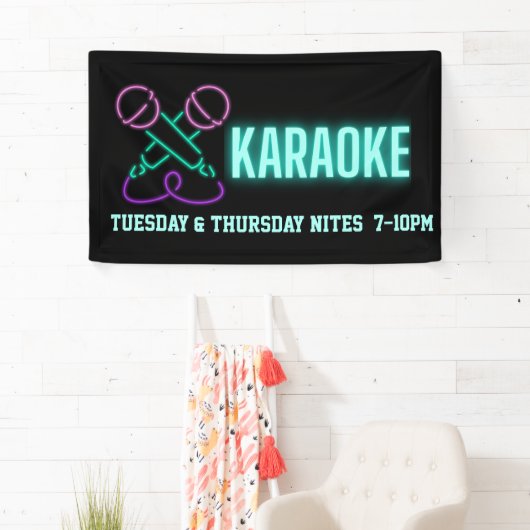 Neon Karaoke Mics und Text Custom Banner (Insitu)