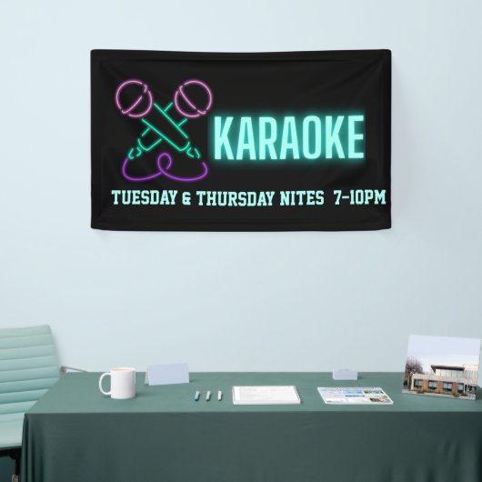 Neon Karaoke Mics und Text Custom Banner (Messeveranstaltung)