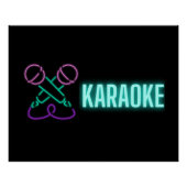 Neon Karaoke Mics und Text Poster (Vorderseite)