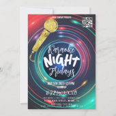 Neon Karaoke Night Event Party Bar Flyer Einladung (Vorderseite)