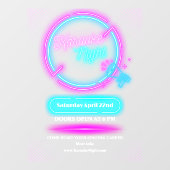 Neon Karaoke Night Groß anpassen Fensteraufkleber (Blatt)