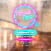 Neon Karaoke Night Kleine Eingangstür anpassen Fensteraufkleber (Blatt 2)