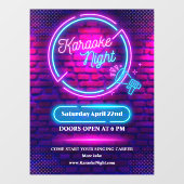 Neon Karaoke Night Kleine Türgröße anpassen Fensteraufkleber (Blatt)