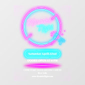 Neon Karaoke Night Medium anpassen Fensteraufkleber (Blatt)