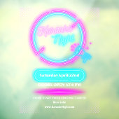 Neon Karaoke Night Medium anpassen Fensteraufkleber (Blatt 3)