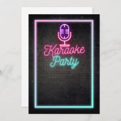 Neon Karaoke Singing Geburtstagsparty Einladung (Vorne/Hinten)