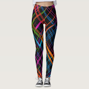Neon Kariert Leggings