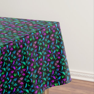 Neon Katzen, Fledermäuse Stars und Monde Tablette Tischdecke