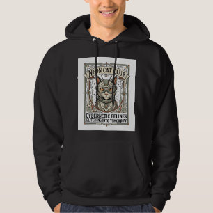 Neon-Katzenclub-Katze-Cyberpunk-Vintage-Vektor-Art Hoodie