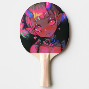 Neon Kawaii Dämonen-Mädchen Pastel-Goth Tischtennis Schläger