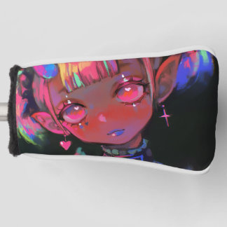 Neon Kawaii Demon Girl Pastel Goth Golf Headcover