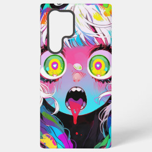 Neon Kawaii Schockwelle: Psychedelisches Anime-Mäd Samsung Galaxy Hülle
