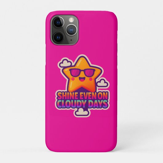 Neon Kawaii Star - "Shine Even on Cloudy Days" Case-Mate iPhone Hülle (Rückseite)