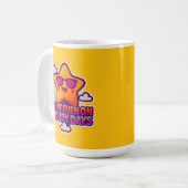 Neon Kawaii Star - "Shine Even on Cloudy Days" Kaffeetasse (Vorderseite Links)