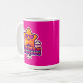 Neon Kawaii Star - "Shine Even on Cloudy Days" Kaffeetasse (Vorderseite Links)