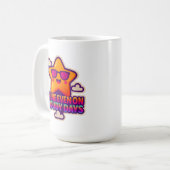 Neon Kawaii Star - "Shine Even on Cloudy Days" Kaffeetasse (Vorderseite Links)