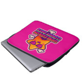 Neon Kawaii Star - "Shine Even on Cloudy Days" Laptopschutzhülle (Vorne Knopf)
